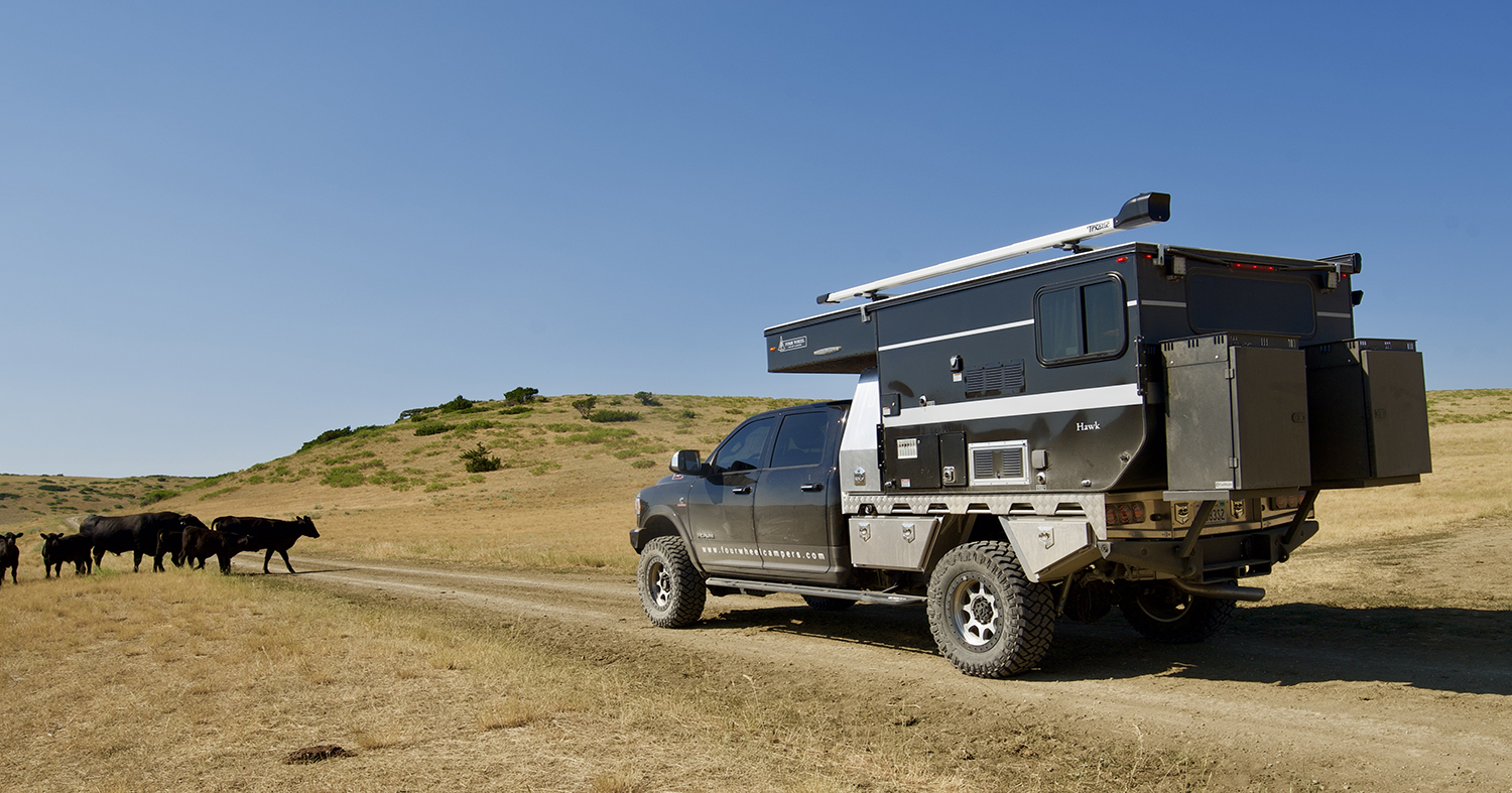Adventuring out west with a Four Wheel Camper Hawk Flatbed Camper